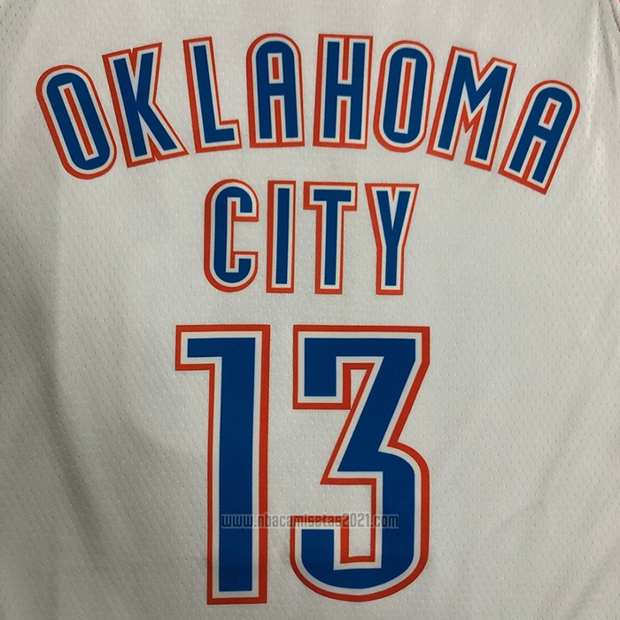 Camiseta Oklahoma City Thunder Paul George #13 Association Blanco